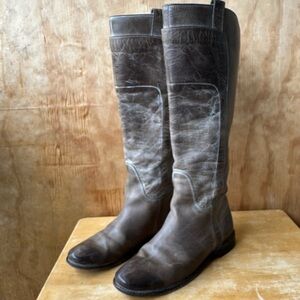 Frye Paige Tall Riding Boots Leather Knee Low Heel 77534